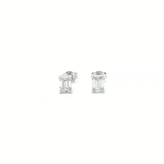 Studs de diamantes de laboratorio 1ct corte Esmeralda