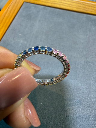 ANILLO 20- ZAFIROS - 18K - Talla 6 1/2
