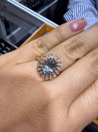 ANILLO 25 - AGUAMARINA - 18K - Talla 7