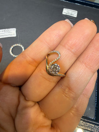 Anillo curvo Diamantes - LAB - TALLA 5 1/2