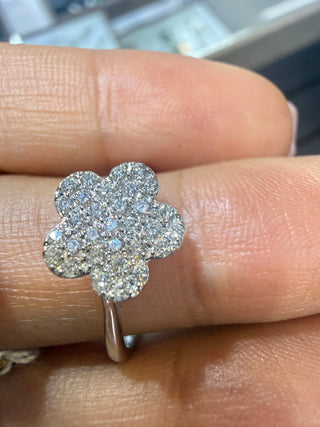 ANILLO Flor pavé - NATURAL - 18K