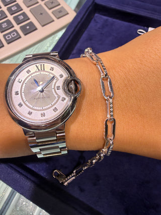 Pulsera Clip Platino - Hombre